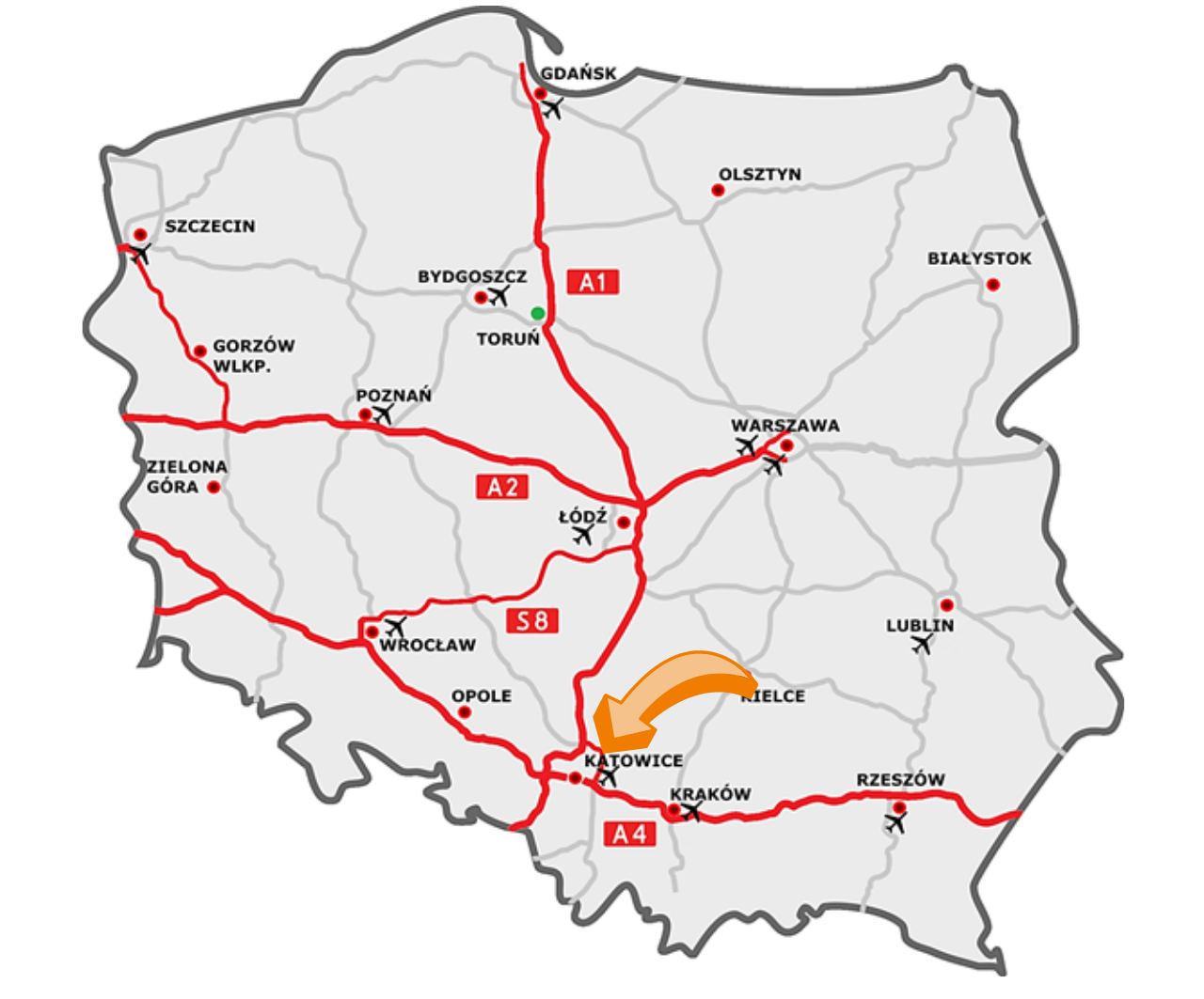 mapa Polski autostrady